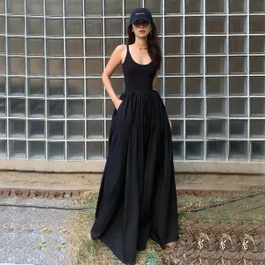Veroa - Robe mi-longue taille haute pour femme