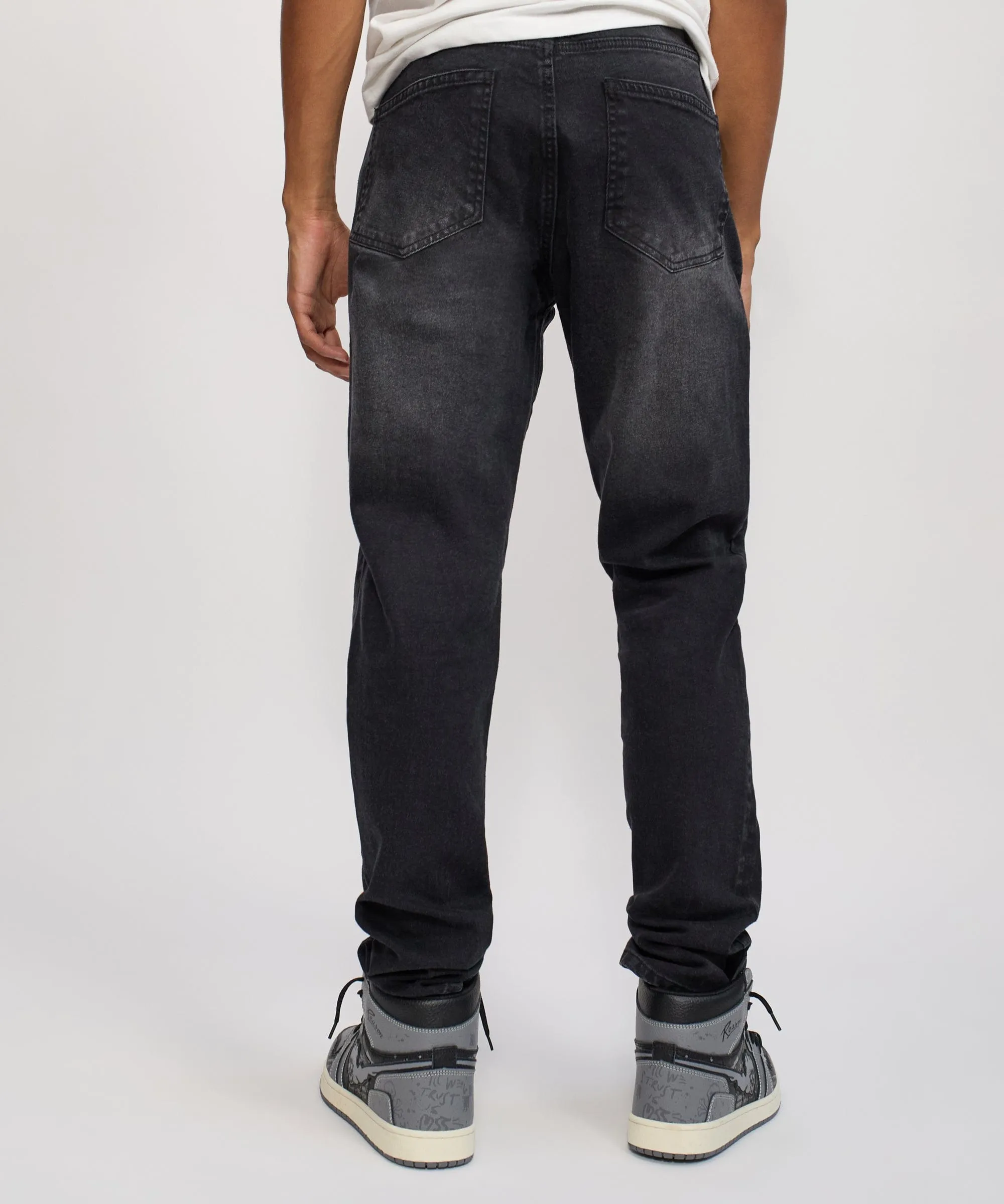 Vice Ripped Detail Denim Jeans - Washed Black