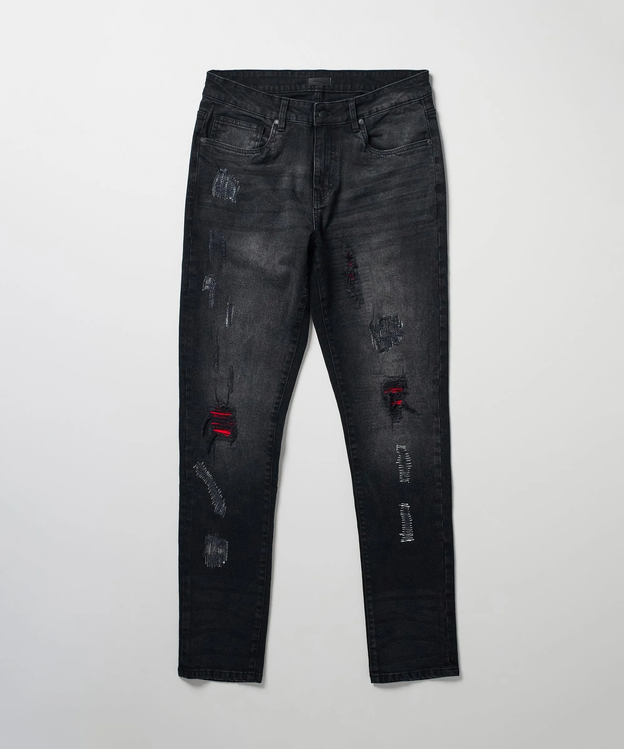 Vice Ripped Detail Denim Jeans - Washed Black