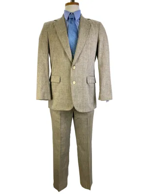 Vintage 1980s Grey/ Beige/ Blue Glen Plaid 2-Piece Men's Suit, Imperial by Haggar, 40