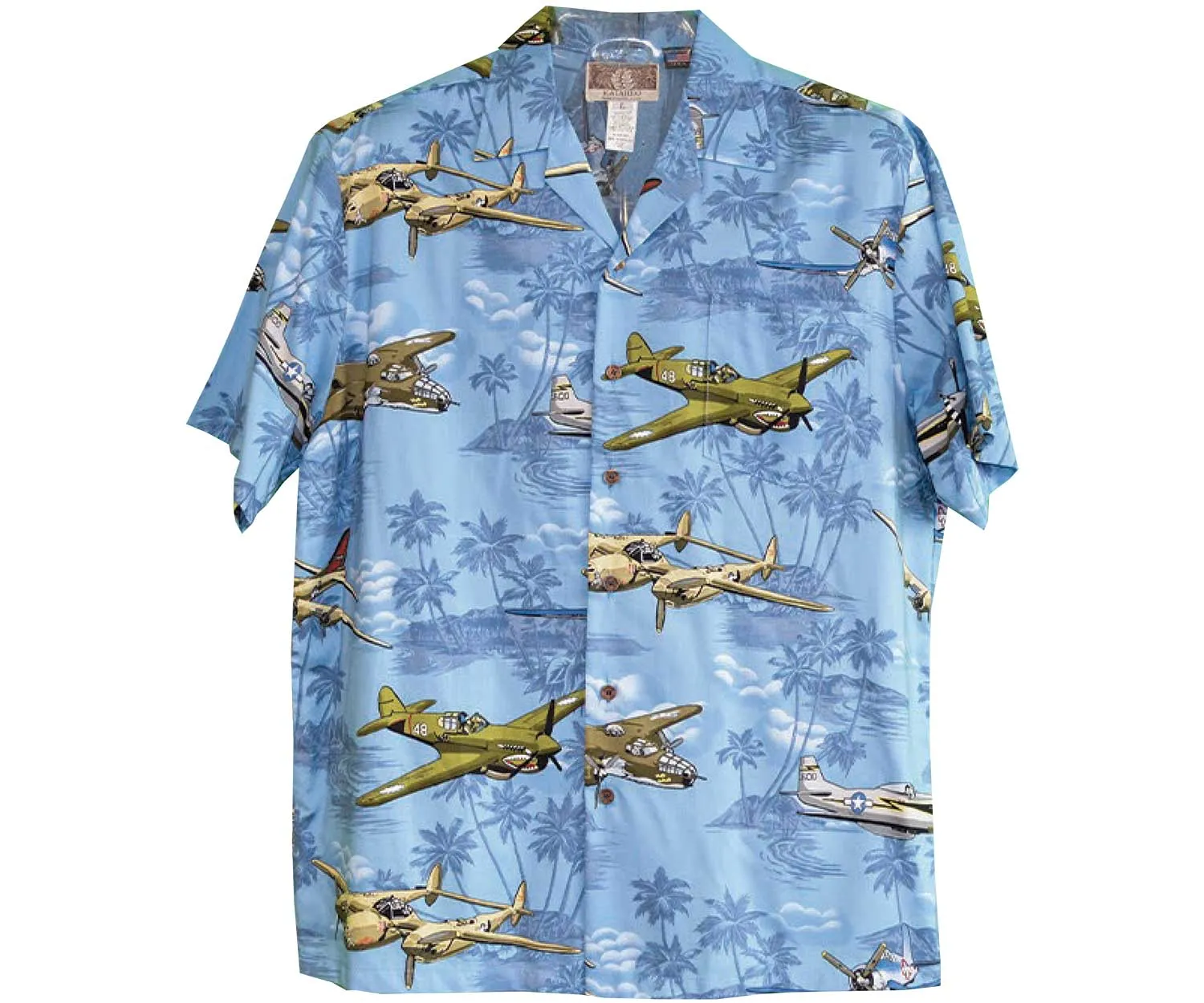 Vintage Air Power Blue Hawaiian Shirt
