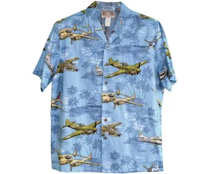 Vintage Air Power Blue Hawaiian Shirt