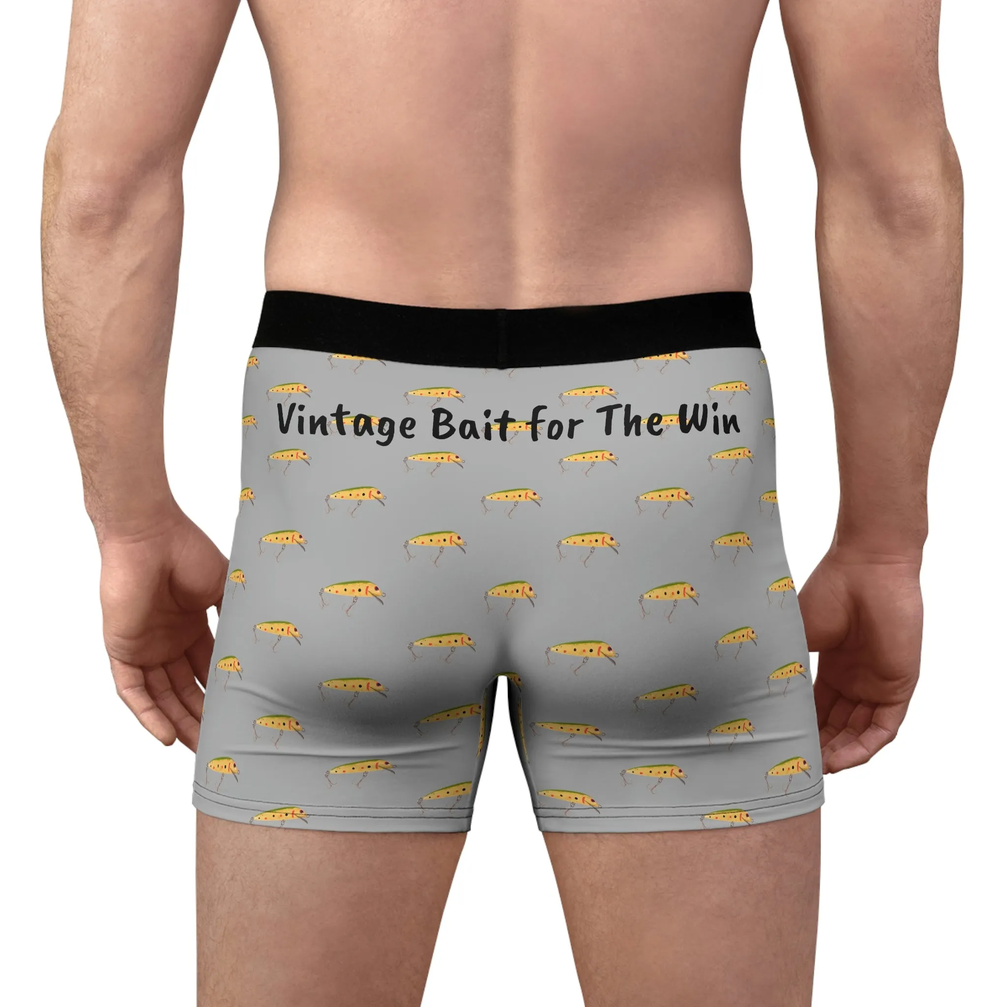Vintage Bait For The Win - Fishing Undies -  Men's Boxer Briefs