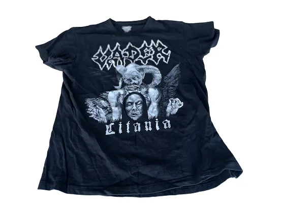 Vintage Black Litania graphics men's short sleeve tees in S| L26 W18| SKU 4464