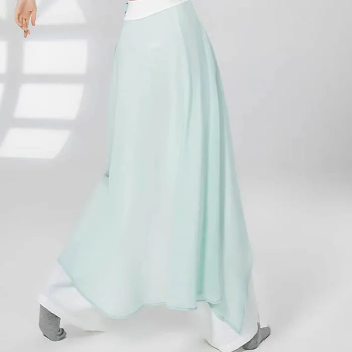 Vintage Blue Flowy Wide Leg Casual Pants