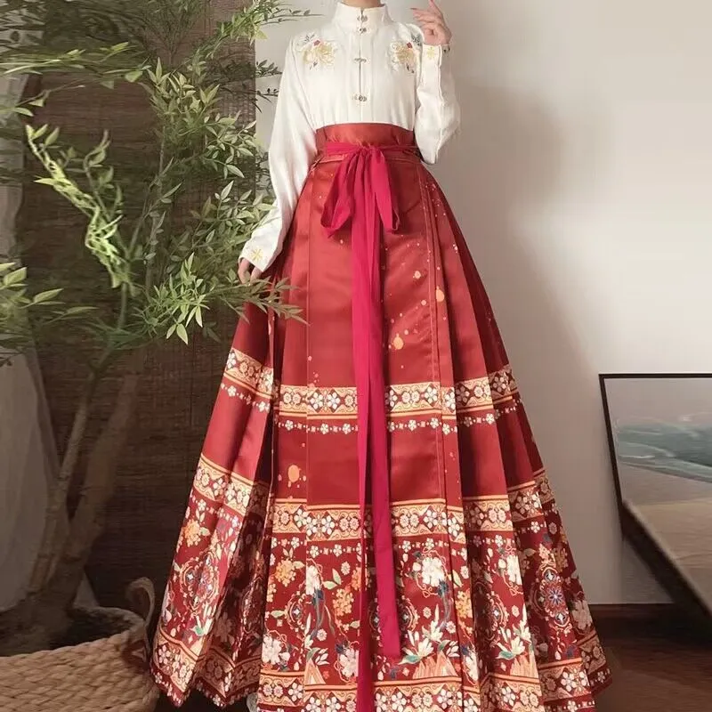 Vintage Chinese Hanfu Skirt Set XL