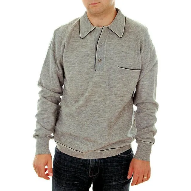 Vintage Disco Shirt Mens Italian Wool Sweater Gino Paoli 1970s Medium