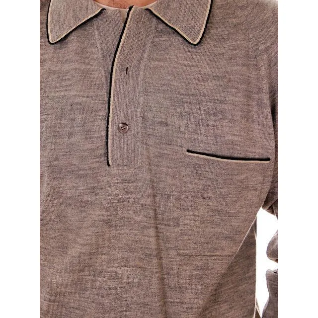 Vintage Disco Shirt Mens Italian Wool Sweater Gino Paoli 1970s Medium