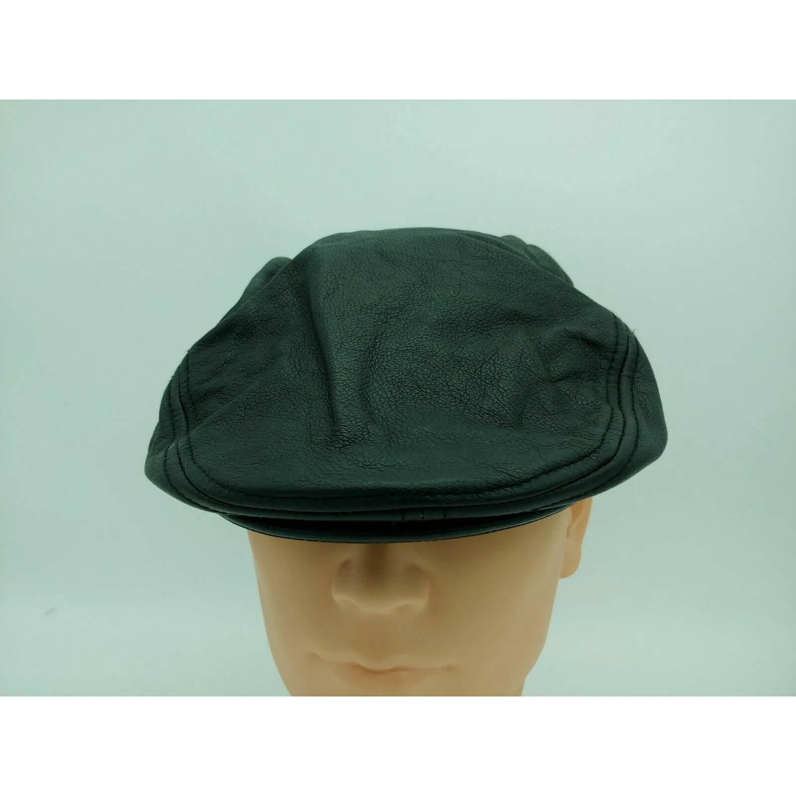 Vintage Harley-Davidson Red & Black 100%Leather Embroidered Size M Cap Hat