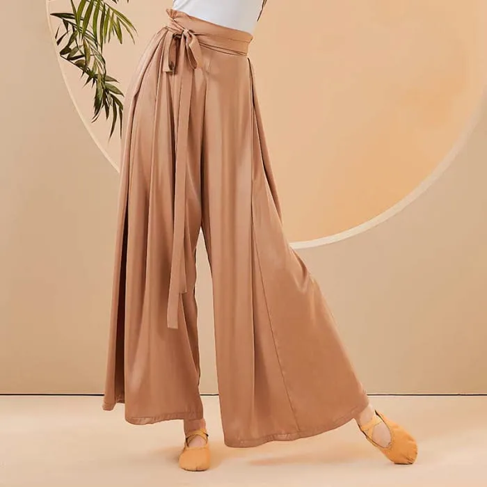 Vintage High Waist Flowy Wide Leg Casual Pants