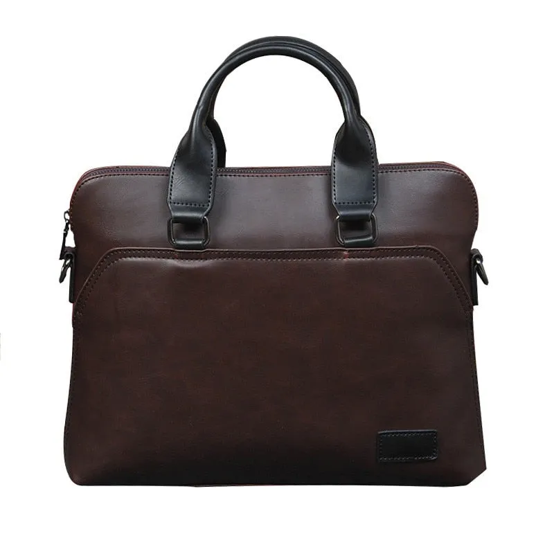 Vintage Men Briefcase Business Office Handbag Crazy Horse Leather Shoulder Messenger Bag for 13" Laptop Men's Crossbody bags 173