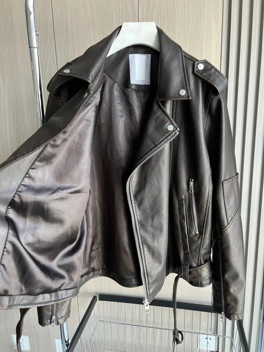 Vintage Men Leather Biker Jacket