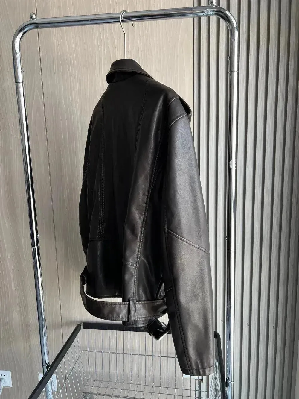 Vintage Men Leather Biker Jacket