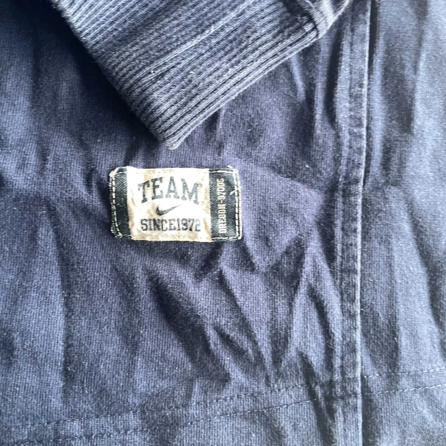 Vintage men Nike Team 90's navy crew neck thick sweatshirt in L|L29 W19|SKU 5577