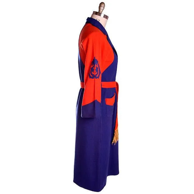 Vintage Mens Wool Robe Early Bucknell University Orange & Purple 1920s