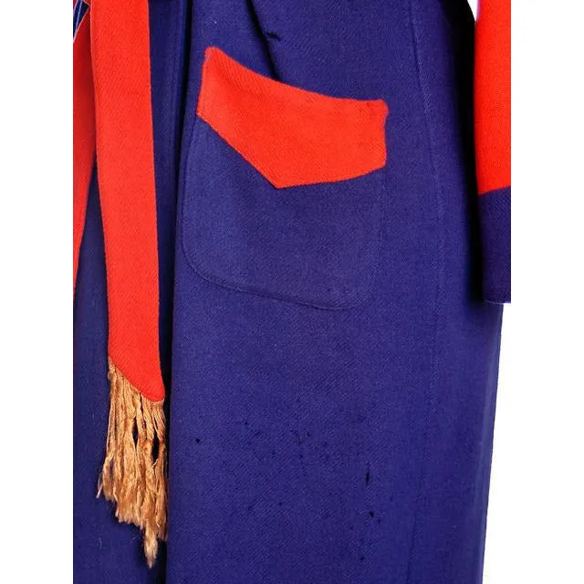 Vintage Mens Wool Robe Early Bucknell University Orange & Purple 1920s