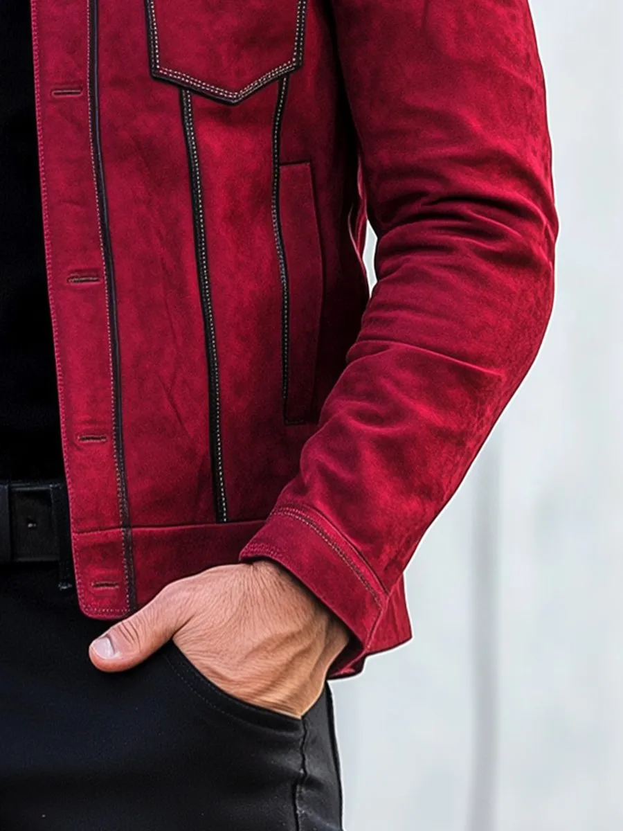 Vintage Multi-pocket Suede Jacket