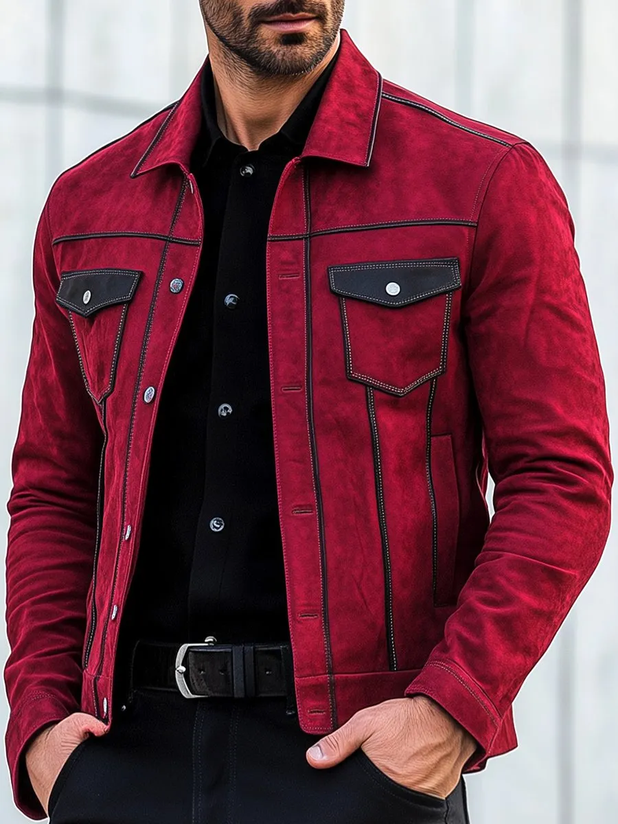 Vintage Multi-pocket Suede Jacket