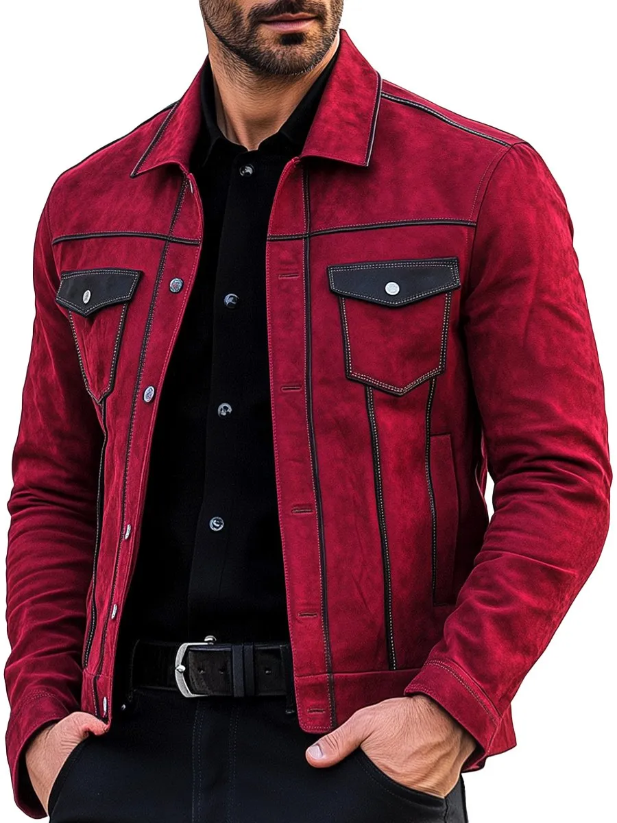 Vintage Multi-pocket Suede Jacket