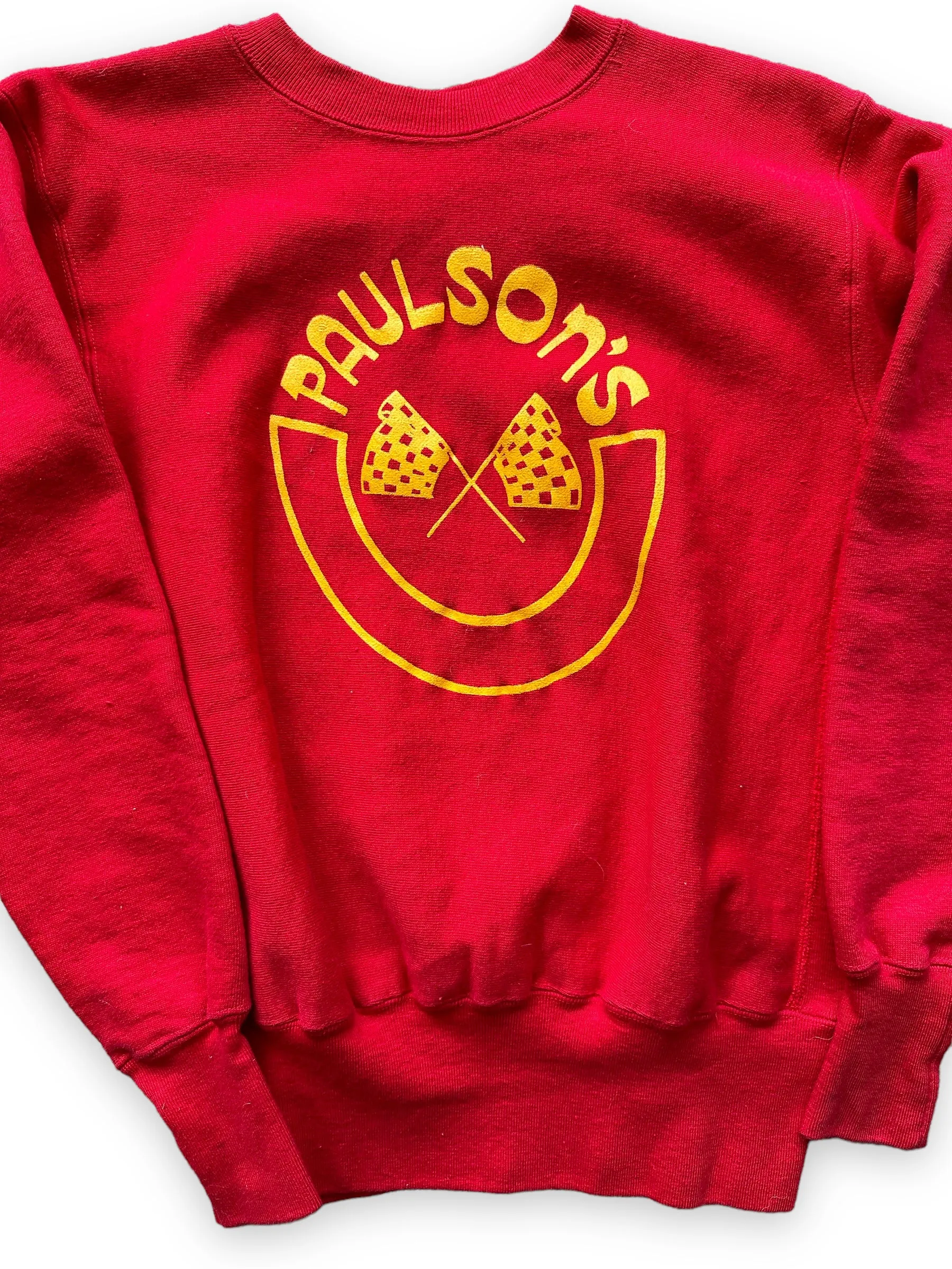 Vintage Paulson's Motorcycles Champion Reverse Weave Crewneck Sweatshirt SZ S | Seattle Vintage Crewnecks | Barn Owl Vintage Seattle