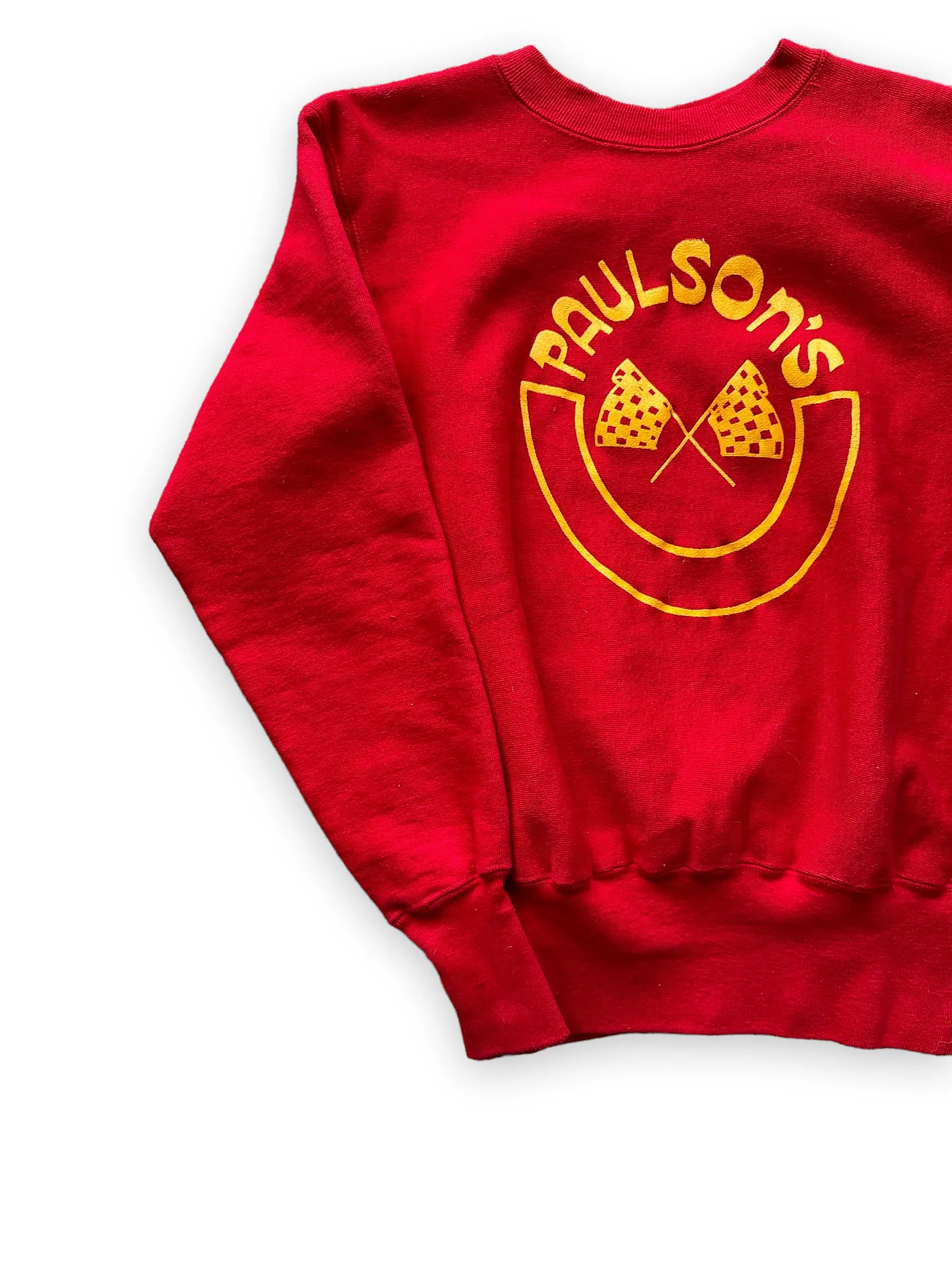 Vintage Paulson's Motorcycles Champion Reverse Weave Crewneck Sweatshirt SZ S | Seattle Vintage Crewnecks | Barn Owl Vintage Seattle