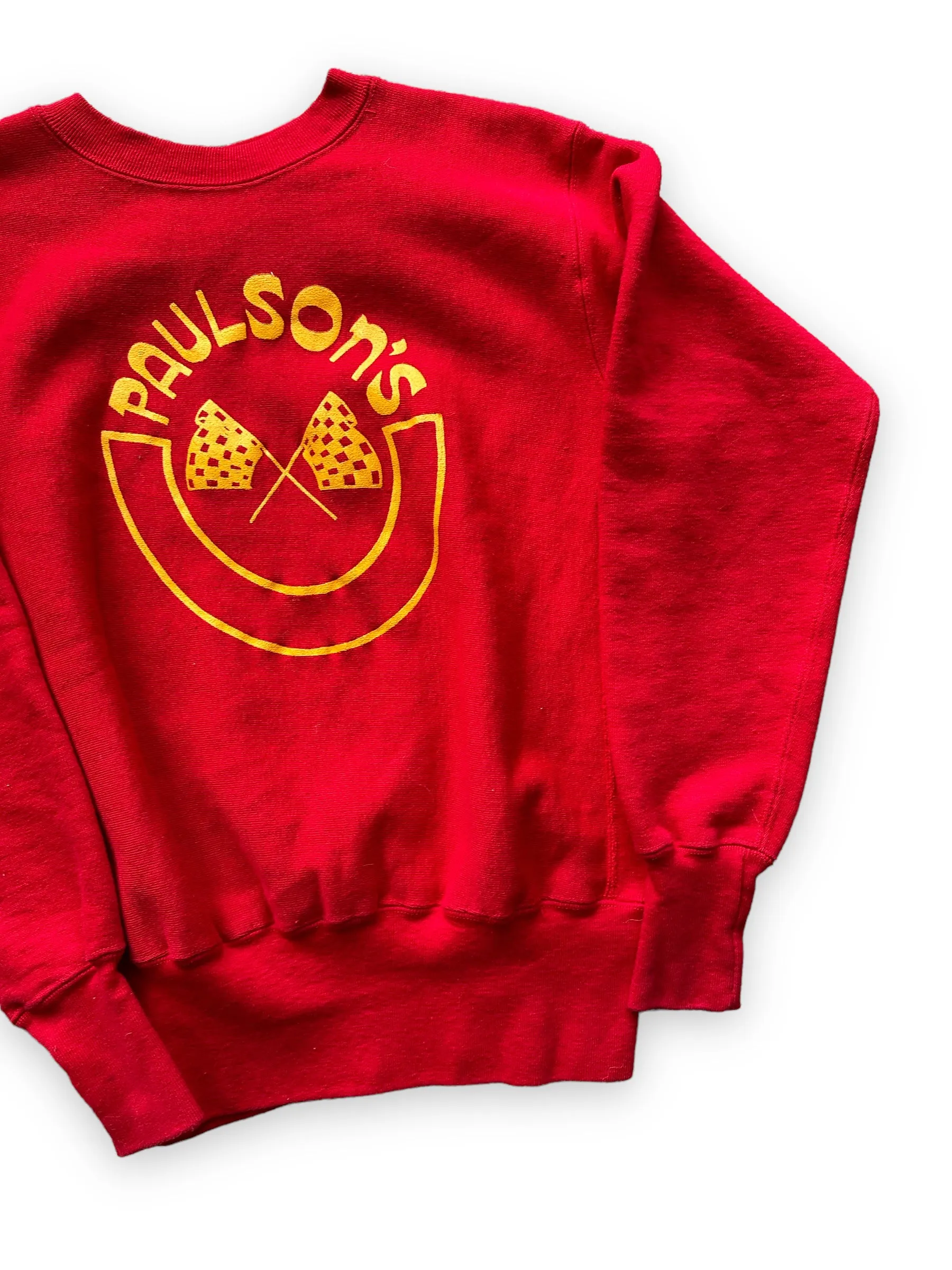 Vintage Paulson's Motorcycles Champion Reverse Weave Crewneck Sweatshirt SZ S | Seattle Vintage Crewnecks | Barn Owl Vintage Seattle