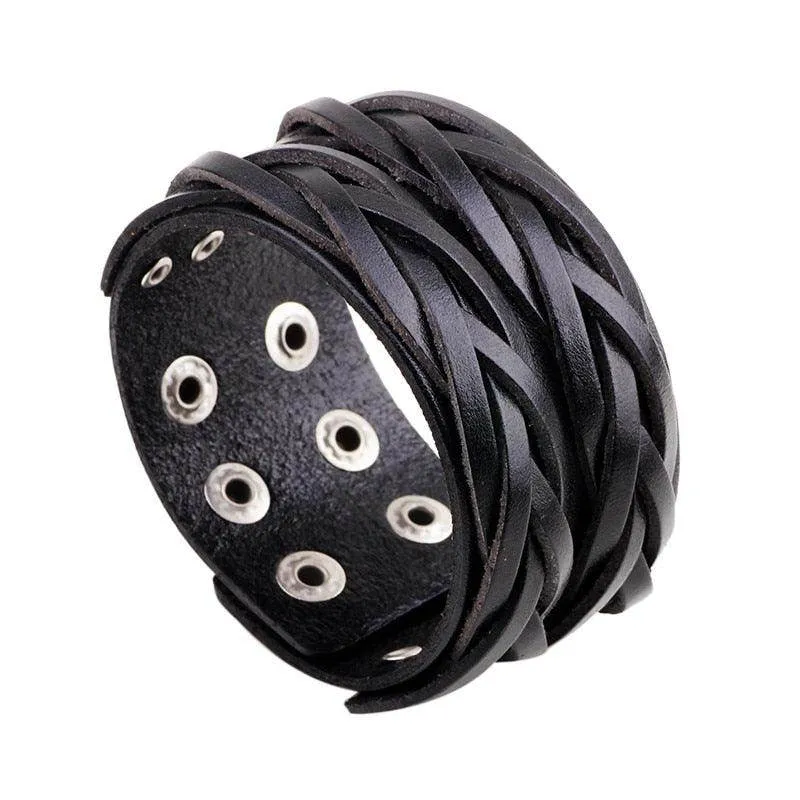 Vintage Punk Retro Multilayer Wristband Bracelets For Men