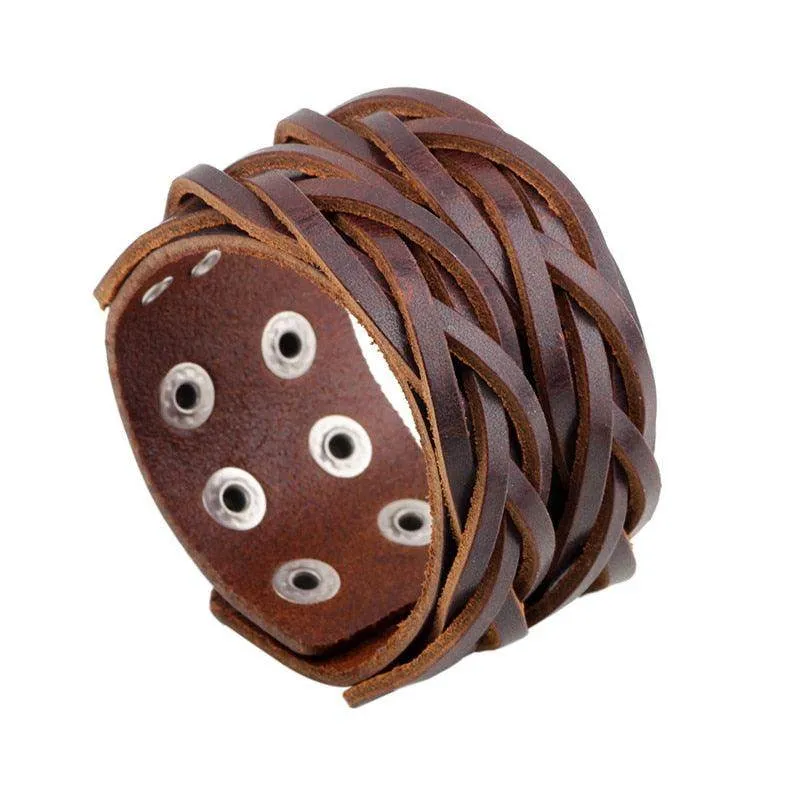 Vintage Punk Retro Multilayer Wristband Bracelets For Men