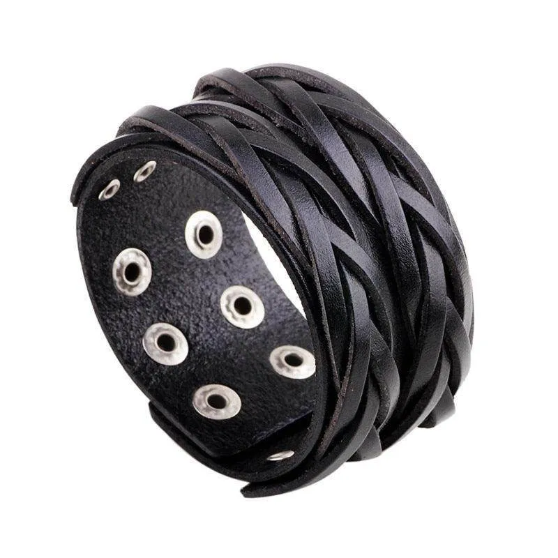 Vintage Punk Retro Multilayer Wristband Bracelets For Men
