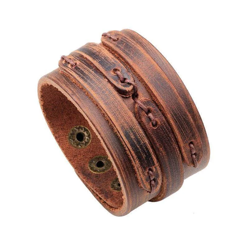 Vintage Punk Retro Multilayer Wristband Bracelets For Men