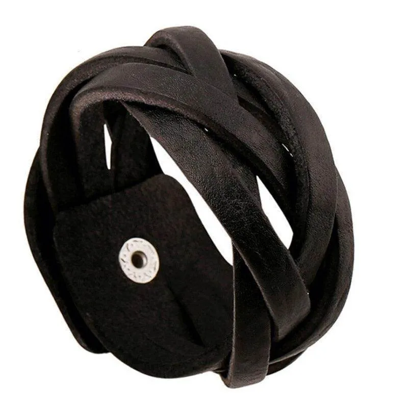 Vintage Punk Retro Multilayer Wristband Bracelets For Men