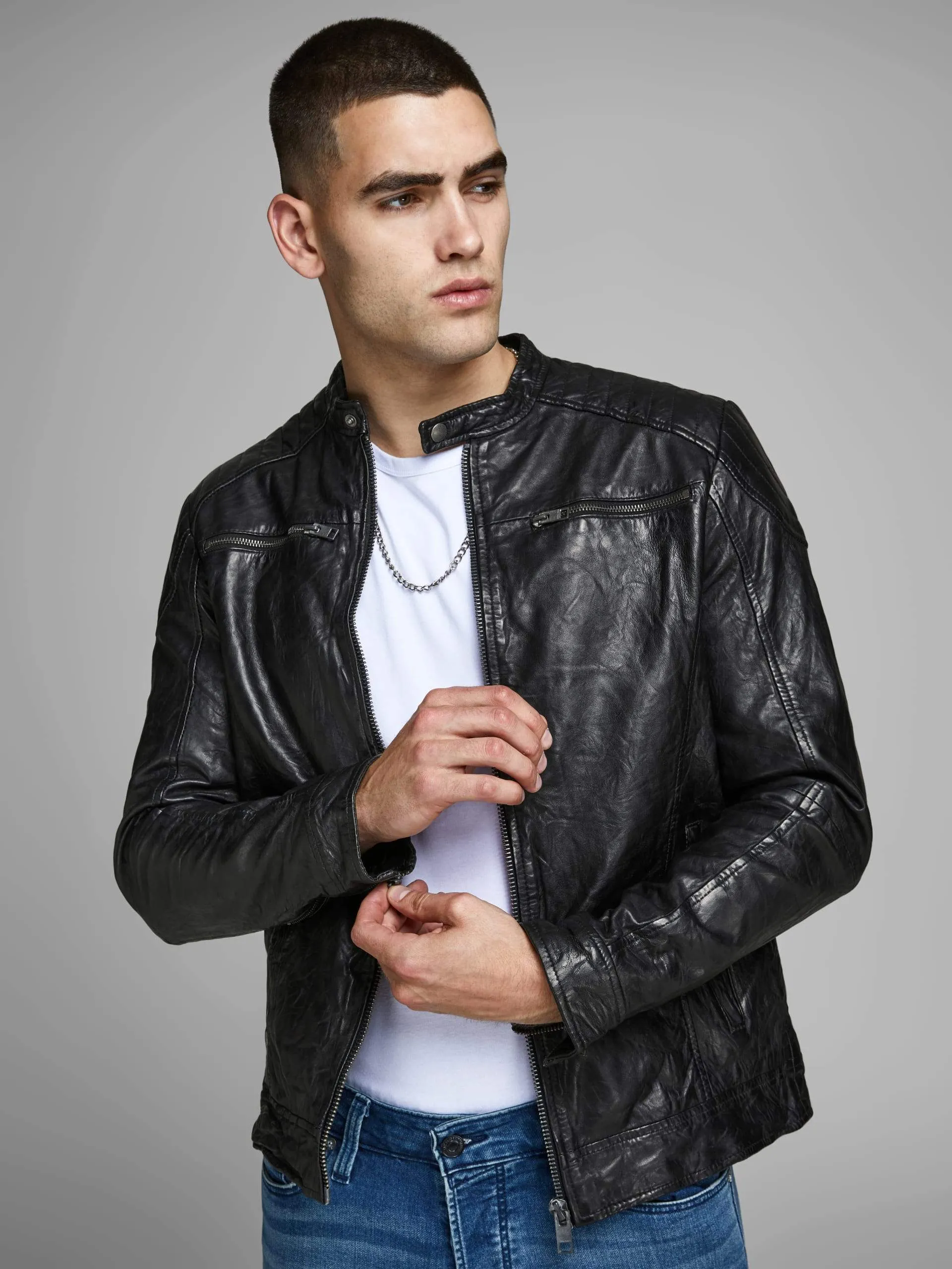 vintage Sheep Skin Bomber Style Leather Jacket by TJS
