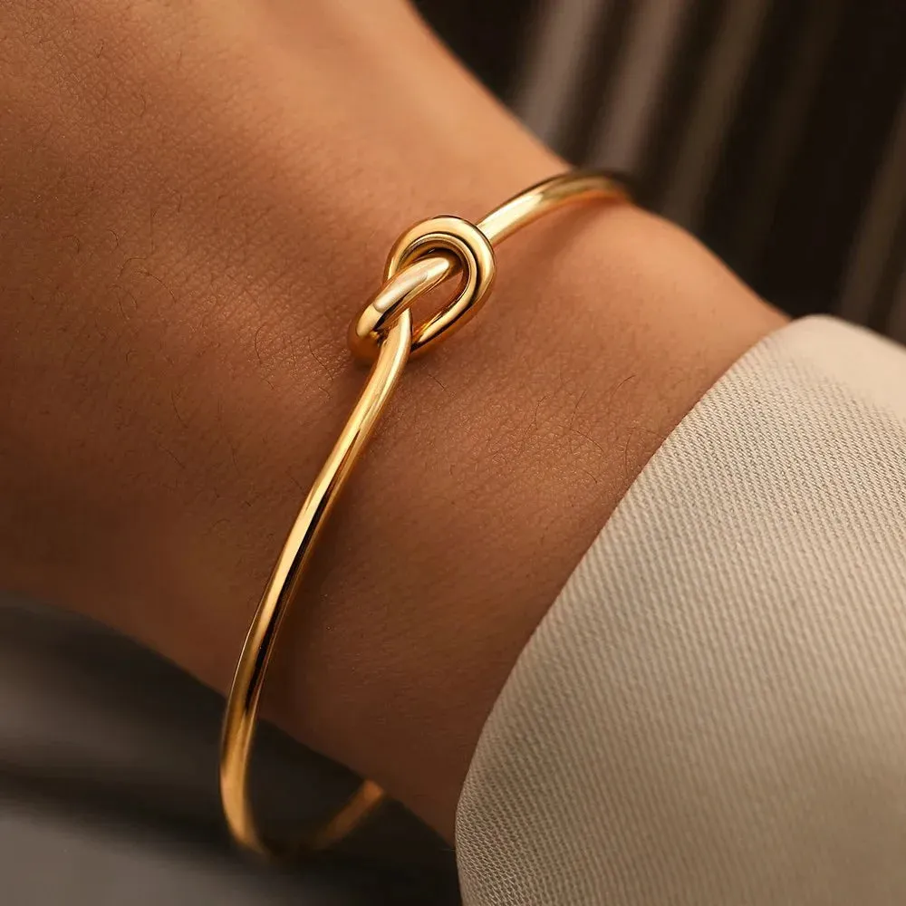 Vintage Stainless Steel Bracelets Woven Twist Bangles Jewelry