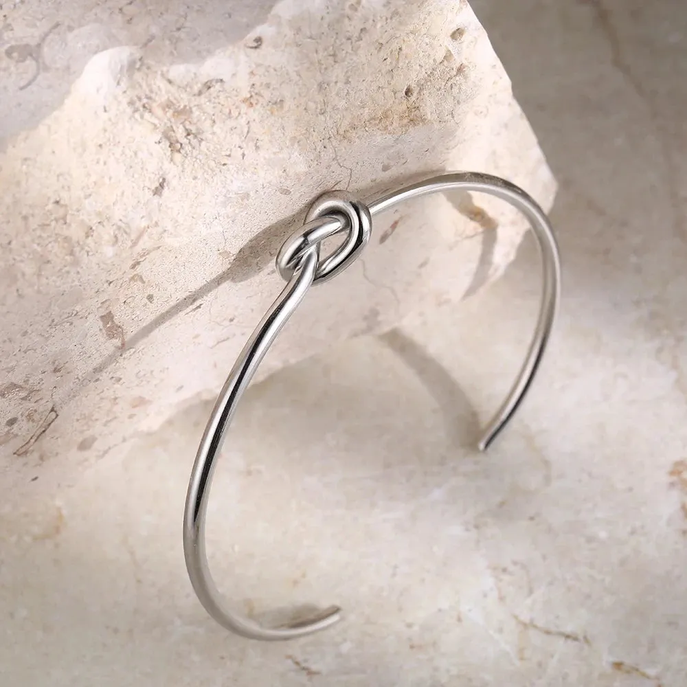 Vintage Stainless Steel Bracelets Woven Twist Bangles Jewelry