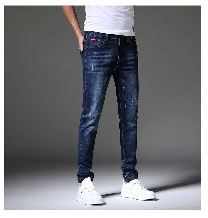 Vintage Style Men's Slim Fit Jeans