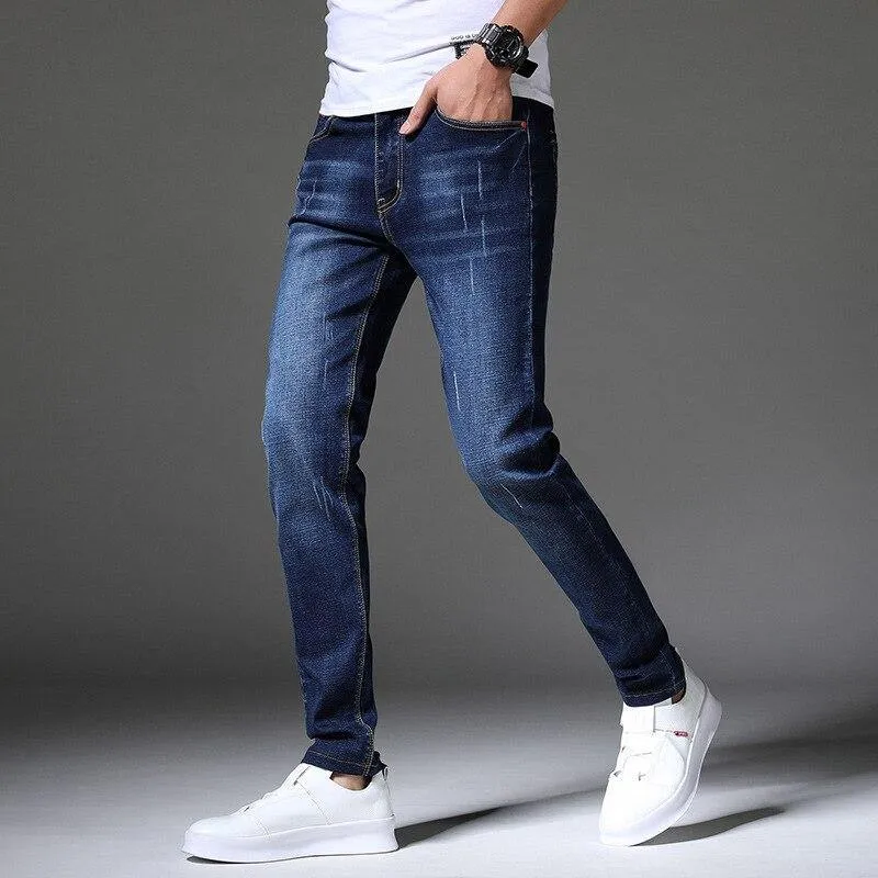Vintage Style Men's Slim Fit Jeans