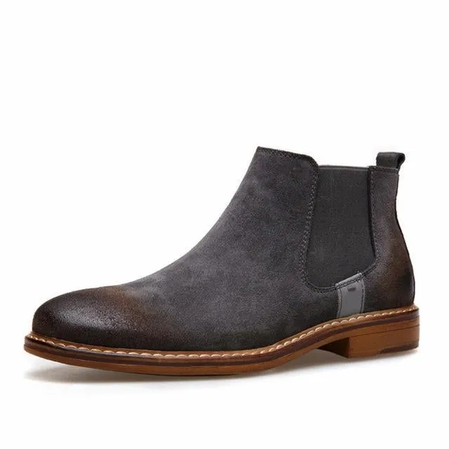 Vintage Style Suede Leather Men's Chelsea Boots