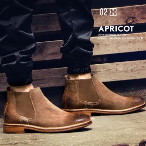 Vintage Style Suede Leather Men's Chelsea Boots