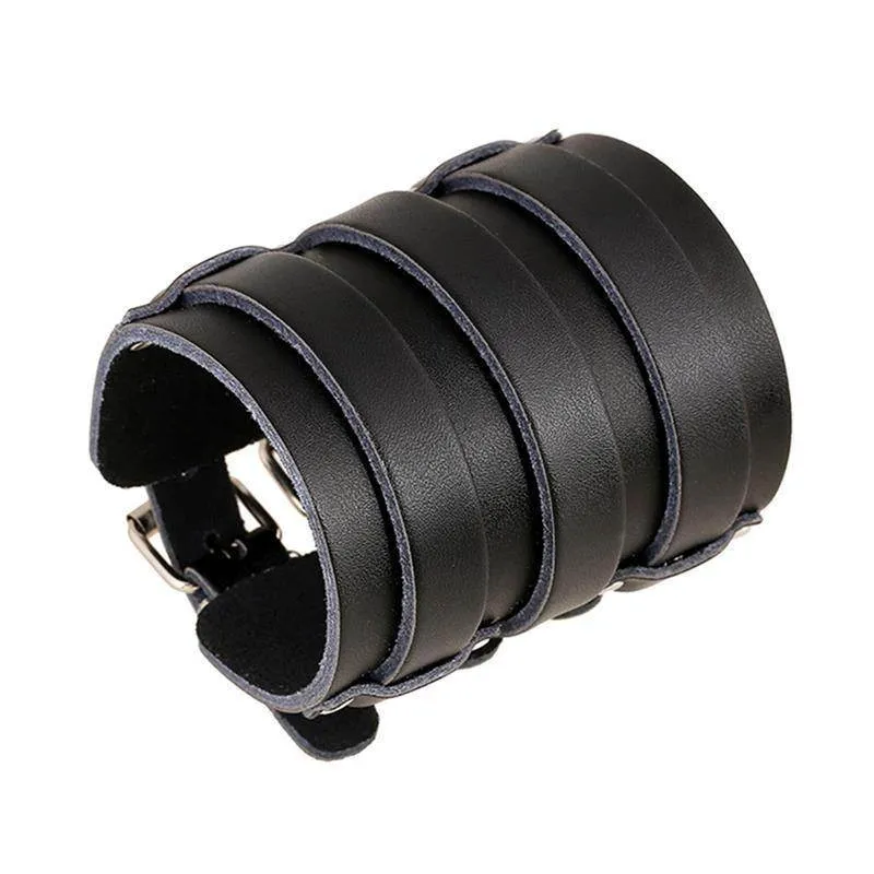 Vintage Wide Cuff Mens Bracelets Punk Hip Hop Wristbands