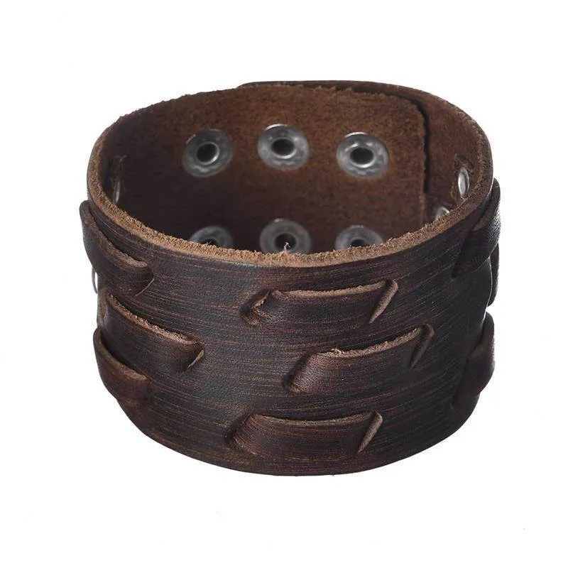 Vintage Wide Cuff Mens Bracelets Punk Hip Hop Wristbands