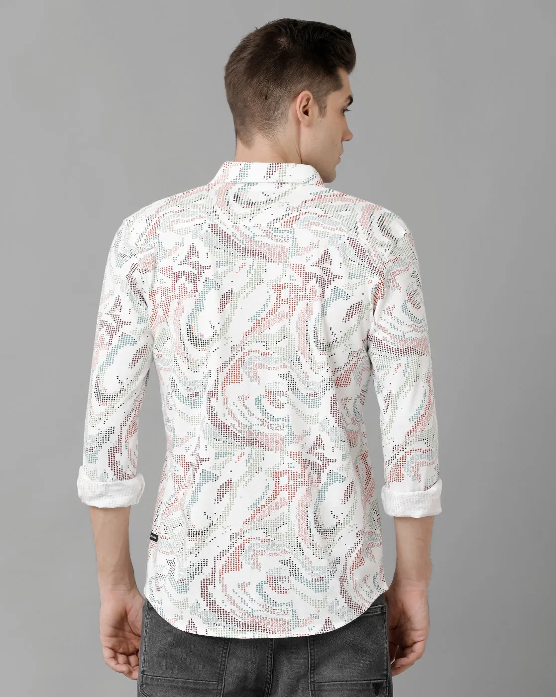 Voi Jeans Men's White Slim Fit  Shirt