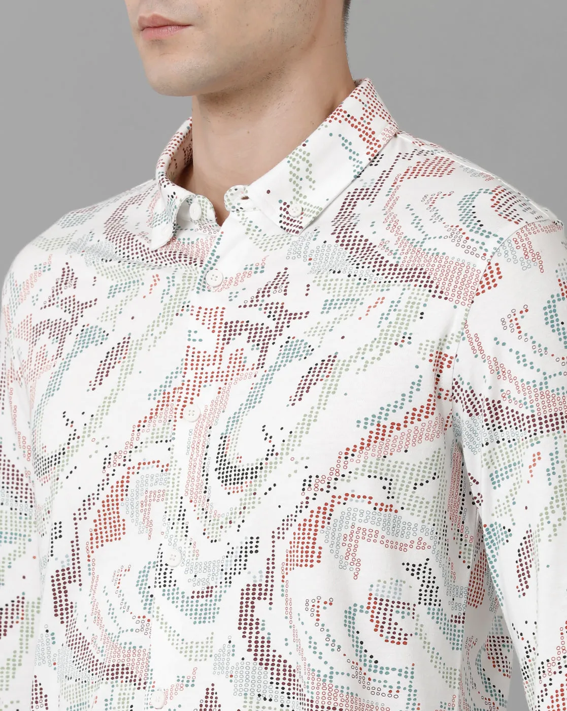 Voi Jeans Men's White Slim Fit  Shirt