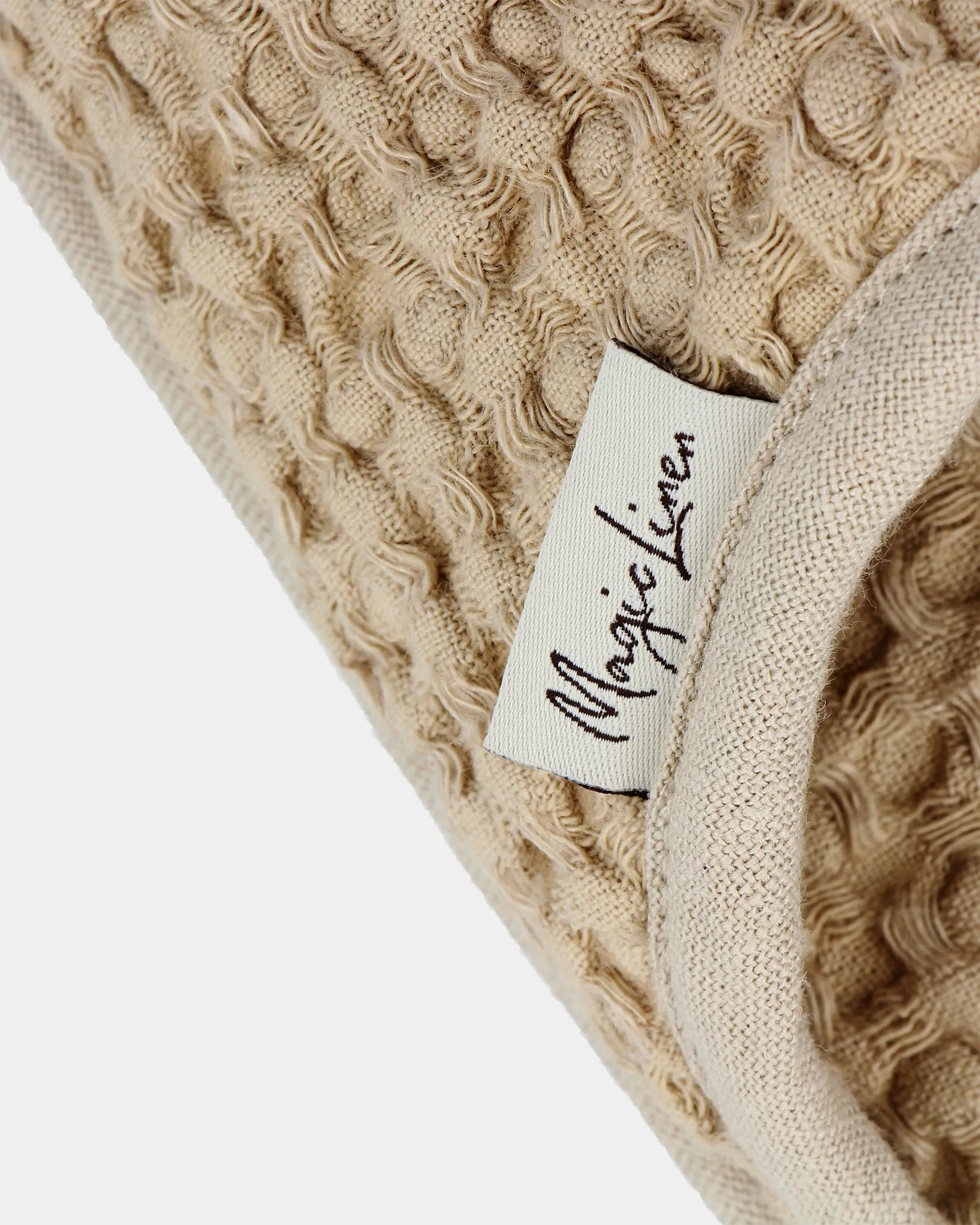 Waffle linen unisex slippers in Beige
