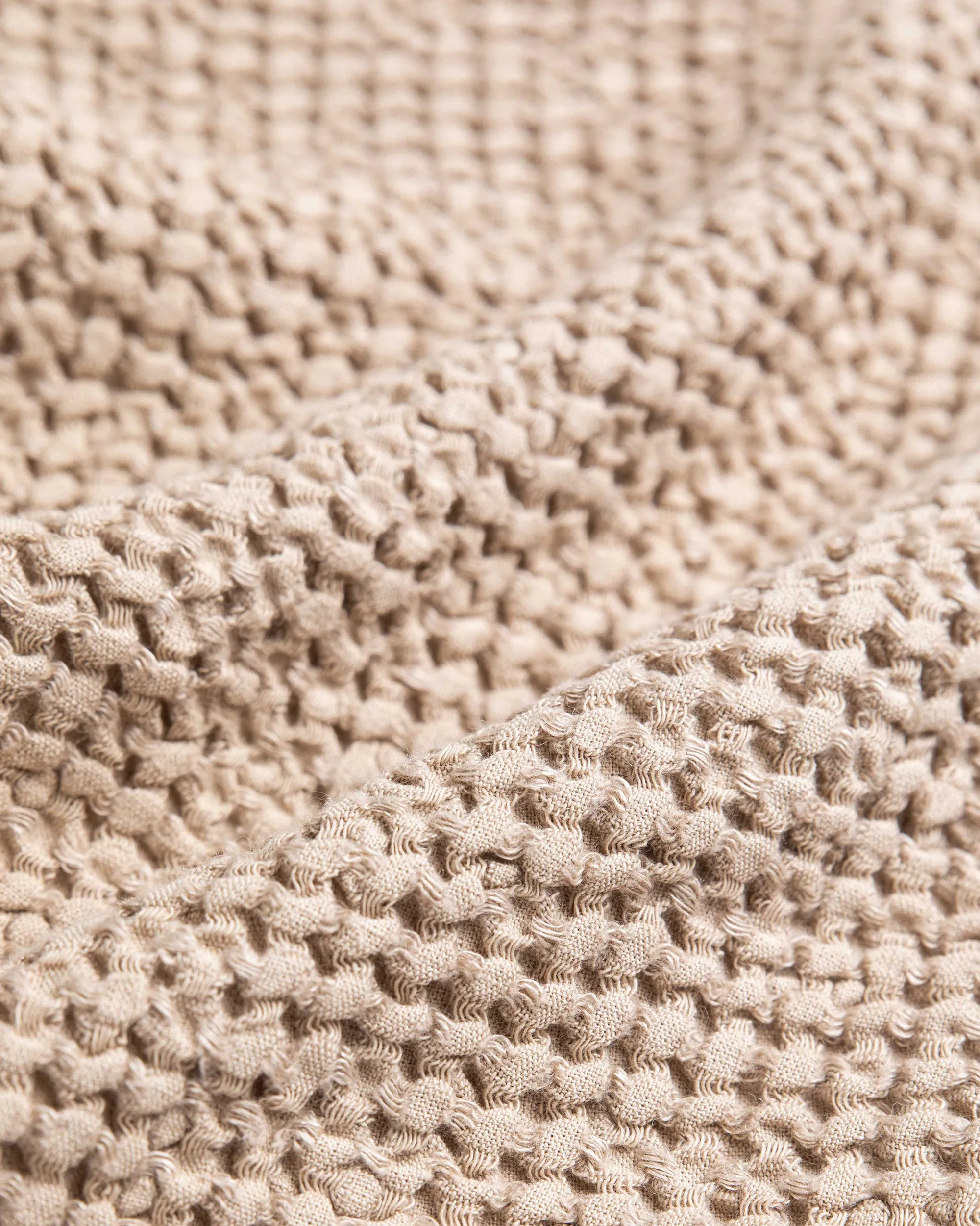 Waffle linen unisex slippers in Beige