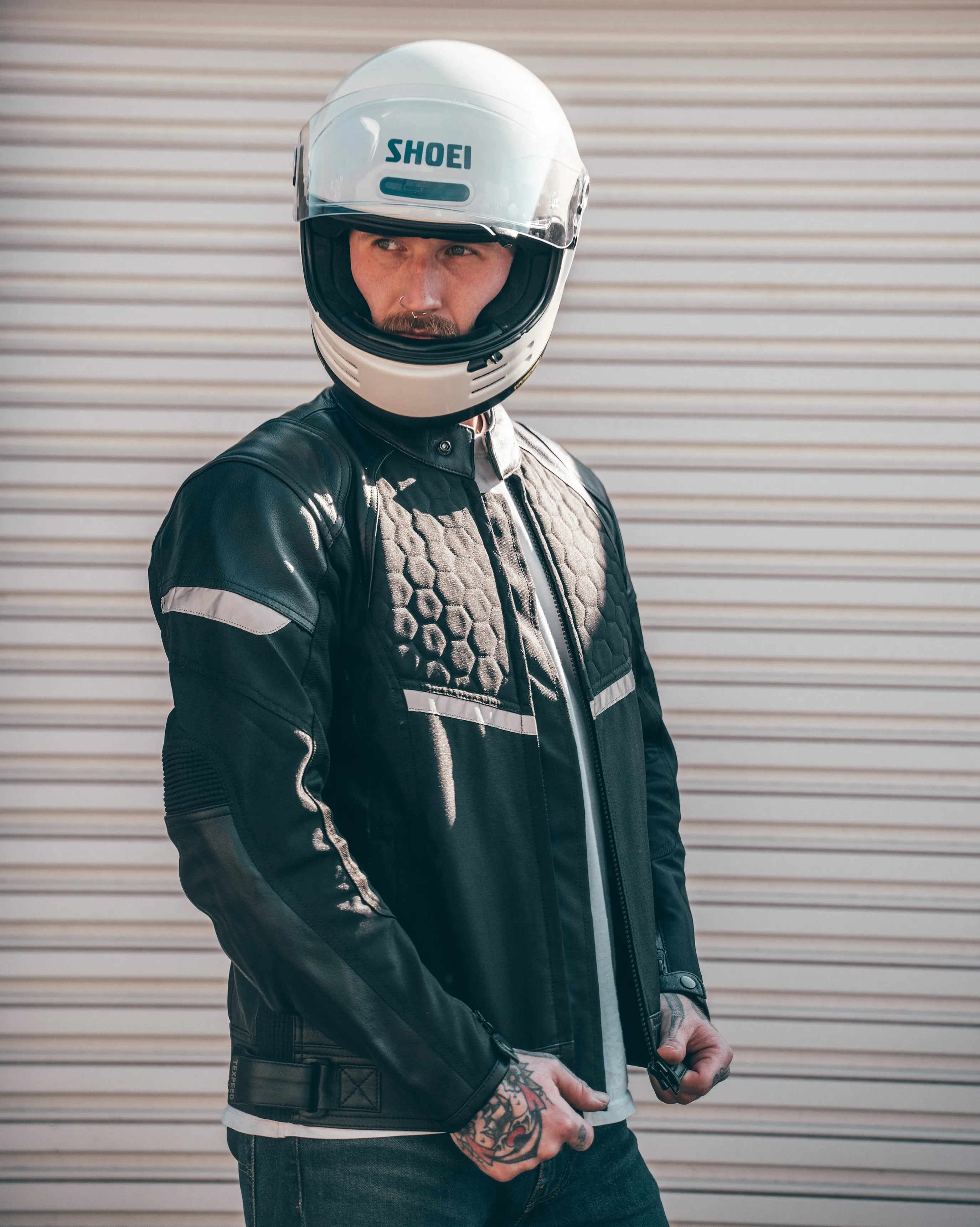 Waterproof Black Leather Motorcycle Jacket