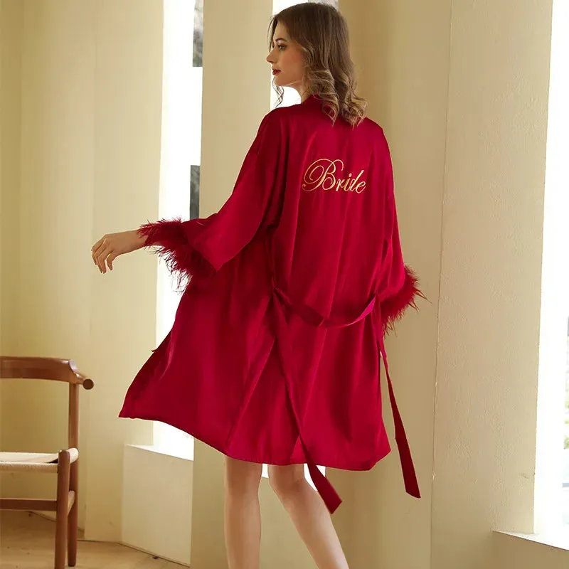 WCOS21 Bridal Robes Kimono Bride Bridesmaid Robe Loungewear