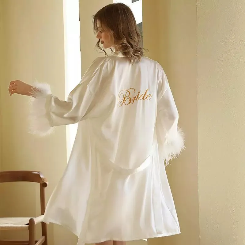 WCOS21 Bridal Robes Kimono Bride Bridesmaid Robe Loungewear