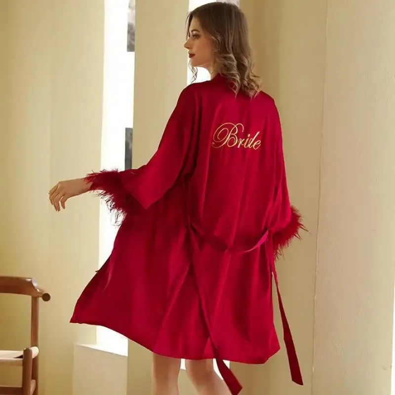 WCOS21 Bridal Robes Kimono Bride Bridesmaid Robe Loungewear