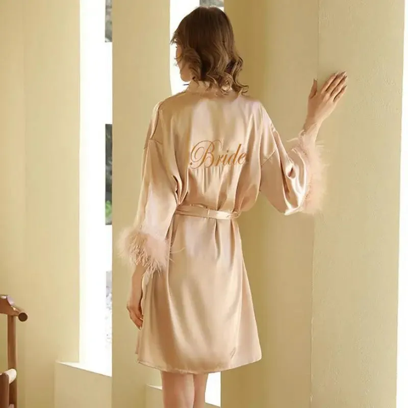 WCOS21 Bridal Robes Kimono Bride Bridesmaid Robe Loungewear