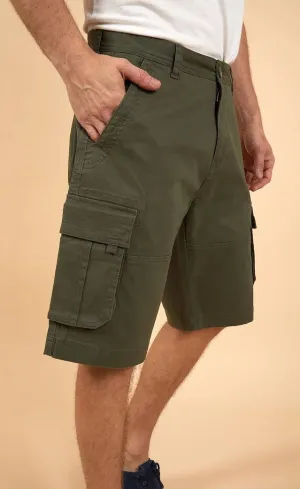 Weird Fish Mens 'Rigney' Cargo Shorts - Dark Olive